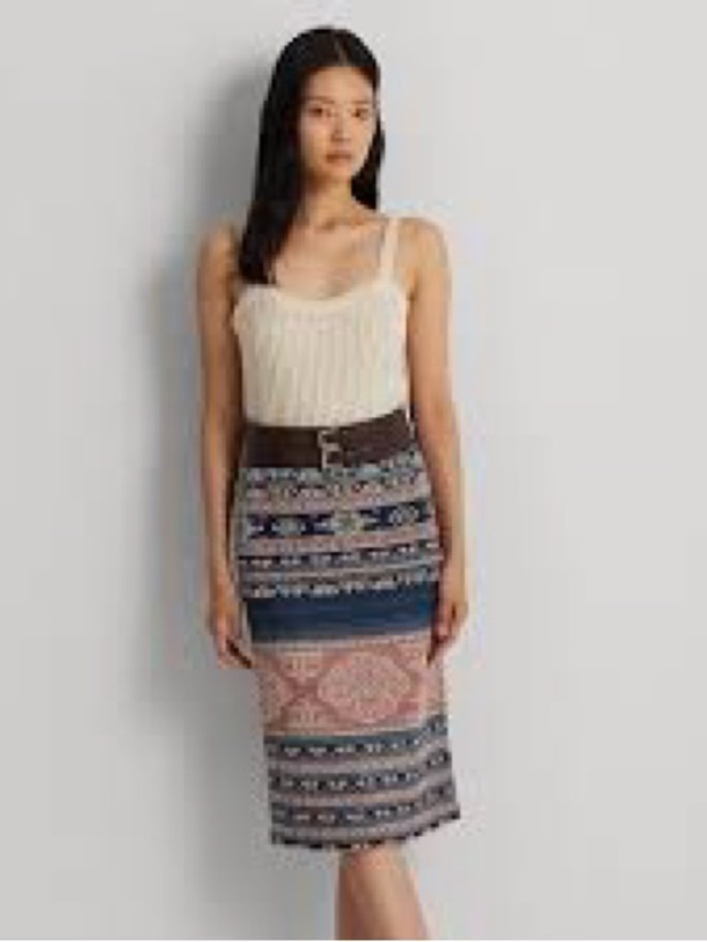Ralph Lauren Multicolor Patterned Midi Skirt